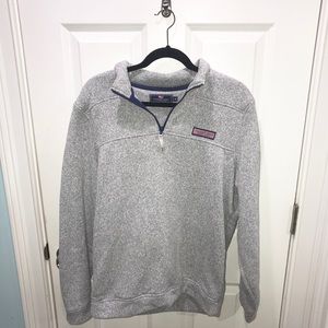Vineyard Vines Gray Quarter-Zip Pullover